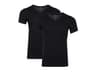 Set van 2 heren hemden of T-shirts (Zwart, XL, V-hals)